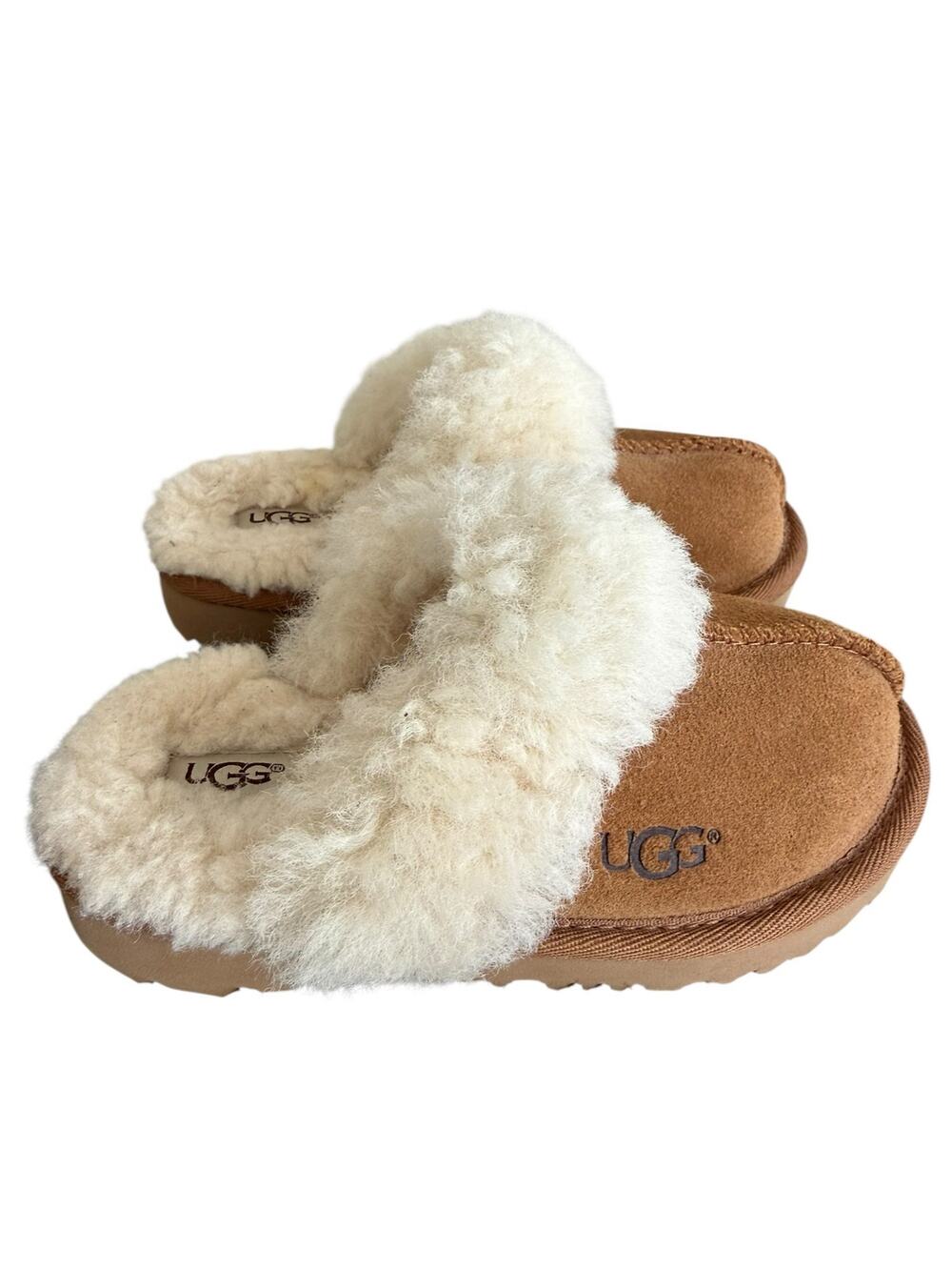 UGG Cozy II Slide Slippers Chestnut Sheepskin Girls Size 10 Youth
